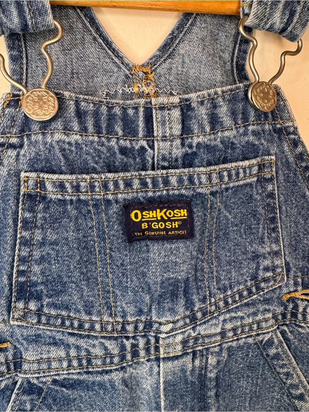 Vintage OshKosh B’Gosh Vestbak Denim Bib Overalls 2T Classic Carpenter Snap Leg